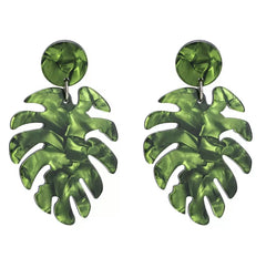 Monstera Palm Earrings