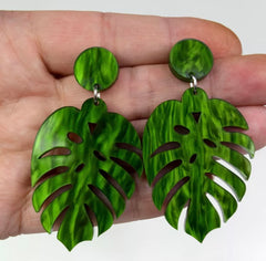 Monstera Palm Earrings