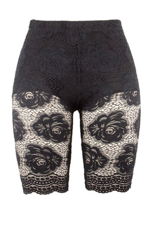 Laced Rose Biker Shorts