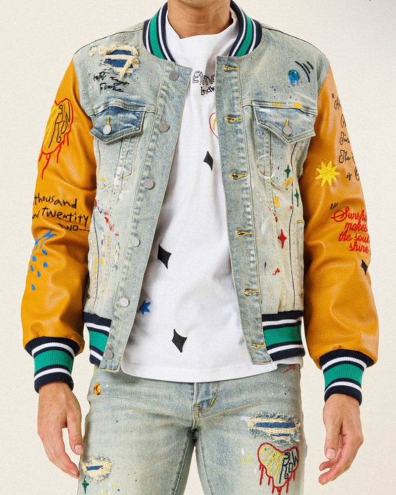 Denim Varsity Jacket